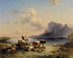 Картина высокого разрешения известного художника от 209 грн.: Пастухи и скот на Аттерзее