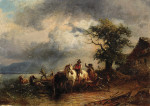 Картина бытового жанра известного художника от 189 грн.: Купание лошадей