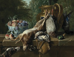 Купить натюрморт известного художника от 204 грн.: Дичь, миска слив и персики