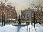 ₴ Картина городской пейзаж художника от 241 грн.: Вечерние огни, Слоун-сквер, Лондон
