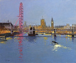 ₴ Картина городской пейзаж художника от 259 грн.: Золотые огни на Темзе, Лондон