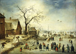 ₴ Картина пейзаж известного художника от 194 грн.: Жители деревни на льду