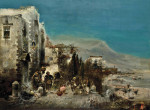 ₴ Картина бытовой жанр известного художника от 180 грн.: Оживленная улица, Неаполь