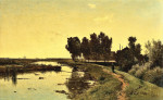 ₴ Репродукция пейзаж от 261 грн.: Прогулка по голландскому каналу