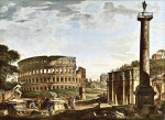 ₴ Репродукция городской пейзаж от 301 грн.: Каприччио с видом на Колизей и Арку Константина