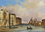Картина городской пейзаж от 194 грн.: Гондолы на Большом канале с видом на Санта Мария делла Салюте