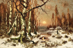 ₴ Репродукция пейзаж от 217 грн.: Лесной закат
