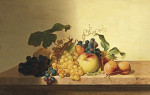 ₴ Репродукция натюрморт от 277 грн.: Натюрморт с виноградом, персиками и абрикосами