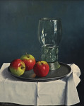 ₴ Репродукція натюрморт від 242 грн.: Яблука Рожева Леді та голландська склянка