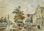 Картина городской пейзаж художника от 157 грн.: Вид Амстердама с Монтелбансторен на расстоянии