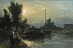 ₴ Репродукция пейзаж от 211 грн.: Лунный свет на реке, Голландия