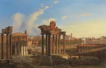 Картина городской пейзаж высокого разрешения от 174 грн.: Вид на Римский форум с Храмом Сатурна, Храма Конкордии, арка Септимия Севера и Курия Юлия