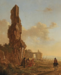 ₴ Репродукция пейзаж от 237 грн.: Итальянский пейзаж с руинами