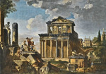 ₴ Репродукція міський краєвид 293 грн.: Каприччіо з храмом Антоніна та Фаустини