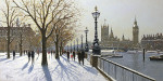 Картина городской пейзаж высокого разрешения от 139 грн.: Снег на набережной, Лондон