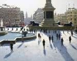 Картина городской пейзаж высокого разрешения от 209 грн.: Снег, Трафальгарская площадь, Лондон