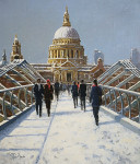 Картина городской пейзаж высокого разрешения от 188 грн.: Собор Святого Павла с моста Миллениум, Лондон