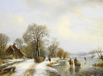 Купить картину пейзаж художника от 194 грн: Зимний пейзаж с фигурами