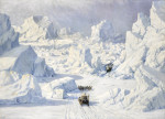 ₴ Репродукция пейзаж от 309 грн.: Езда на санях собачей упряжки в Гренландии