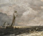 ₴ Купить картину море художника от 198 грн.: Кааг в неспокойных водах, гребная лодка на переднем плане