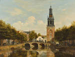 Картина городской пейзаж художника от 189 грн.: Торенслойс с башней Яна Руденпорта в Амстердаме