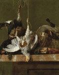 Купить натюрморт художника от 145 грн.: Мертвая куропатка, фазан и охотничье снаряжение