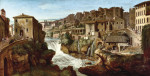 ₴ Репродукция пейзаж от 408 грн.: Вид на Тиволи, старый водопад