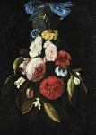 Купить натюрморт художника от 158 грн.: Цветы висящие на голубой ленте