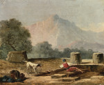 Купить картину пейзаж известного художника от 198 грн: Мальчик и собака среди руин
