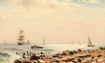 ⚓Репродукция морской пейзаж от 199 грн.: Прибрежный пейзаж с несколькими кораблями на якоре