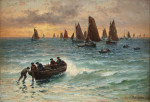 Купить картину море художника от 170 грн.: Спуск лодки