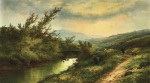 Купить картину пейзаж художника от 143 грн: Речной пейзаж с крестьянином
