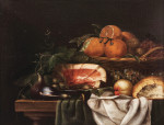 ₴ Репродукция натюрморт от 317 грн.: Ветчина, инжир и апельсины