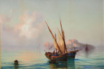 Купить картину море художника от 184 грн.: Остров Прочида с лодкой