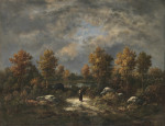 ₴ Репродукция пейзаж от 241 грн.: Осень, лесной пруд