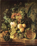 ₴ Купить натюрморт известного художника от 201 грн.: Натюрморт с фруктами и цветами
