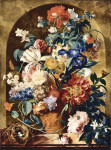 ₴ Репродукція картини натюрморт від 257 грн.: Квіти в теракотовій вазі в ніші