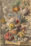 ₴ Репродукция картины натюрморт от 279 грн.: Цветы в вазе и птичье гнездо на каменном выступе