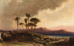 ₴ Купить картину пейзаж художника от 157 грн: Испанский прибрежный пейзаж с пальмами
