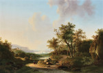₴ Купить картину пейзаж художника от 175 грн: Речной пейзаж с видом на замок и город