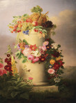 ₴ Репродукція натюрморт від 274 грн.: Фрукти та квіти на колоні