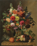 ₴ Репродукція натюрморт від 349 грн.: Композиція з квітами та фруктами
