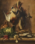 ₴ Репродукция натюрморт от 269 грн.: Овощи и дичь на кухонном столе