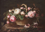 ₴ Репродукція натюрморт від 337 грн.: Троянди у кошику