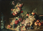 ₴ Купить натюрморт художника от 175 грн.: Корзины полные фруктов и цветочных горшков