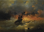 ₴ Купить картину море известного художника от 180 грн.: Корабль в море на закате