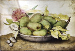 ₴ Купить натюрморт художника от 170 грн.: Тарелка зеленого миндаля с розой