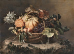 ₴ Репродукция натюрморт от 346 грн.: Корзина фруктов на пне