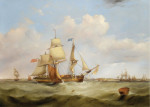 ₴ Купить картину море художника от 175 грн.: Торговое судно, укрытое от устья