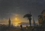 ₴ Купить картину пейзаж известного художника от 174 грн: Башня Галата в лунном свете